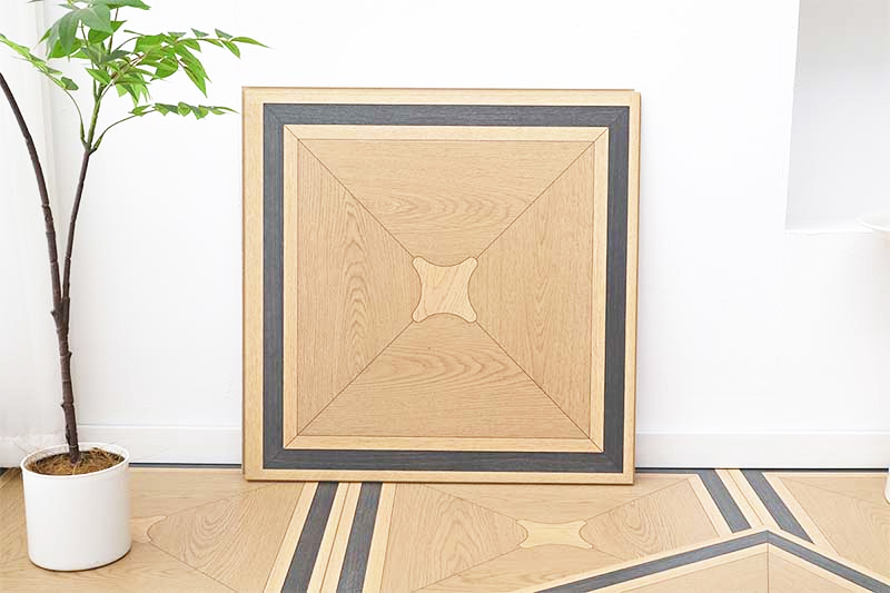 Starburst patterned laminate flooring