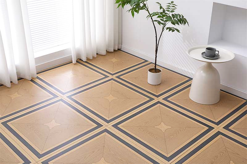 Starburst patterned laminate flooring